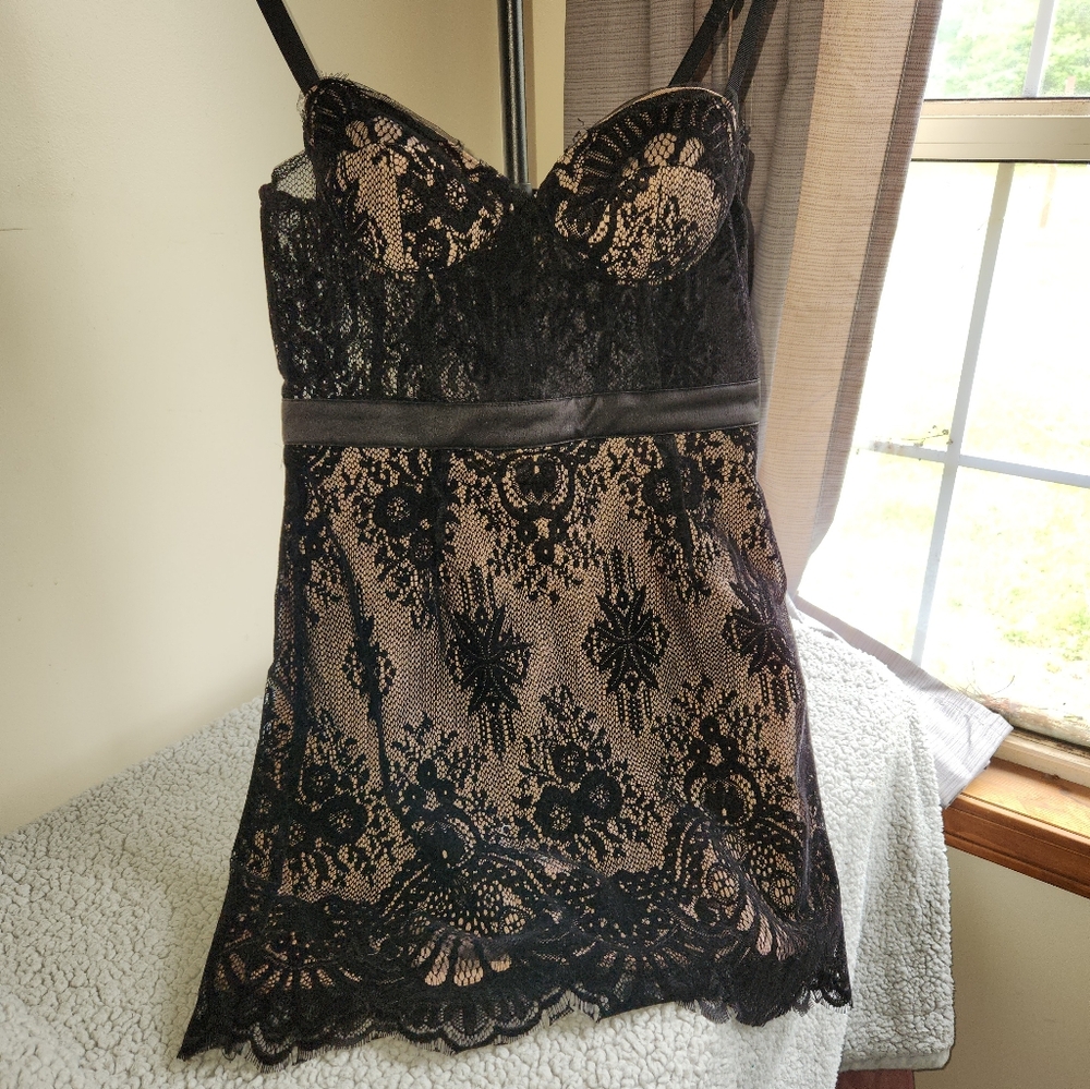 Black Strapless Babydoll Mini Dress - Picture 1 of 8